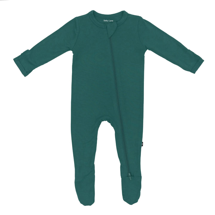 002 I Selby Lane Monogrammed Personalized Baby Organic Zippered Footie