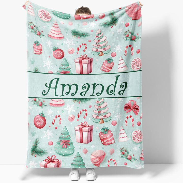 Custom Name Xmas Blanket, Kids Christmas Blanket I SFBlanket06