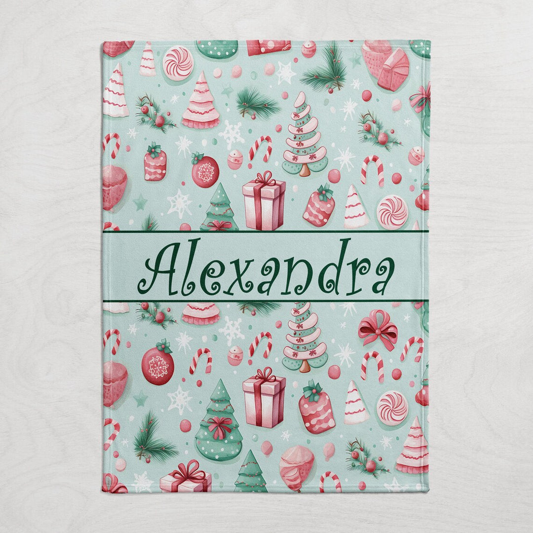 Custom Name Xmas Blanket, Kids Christmas Blanket I SFBlanket06