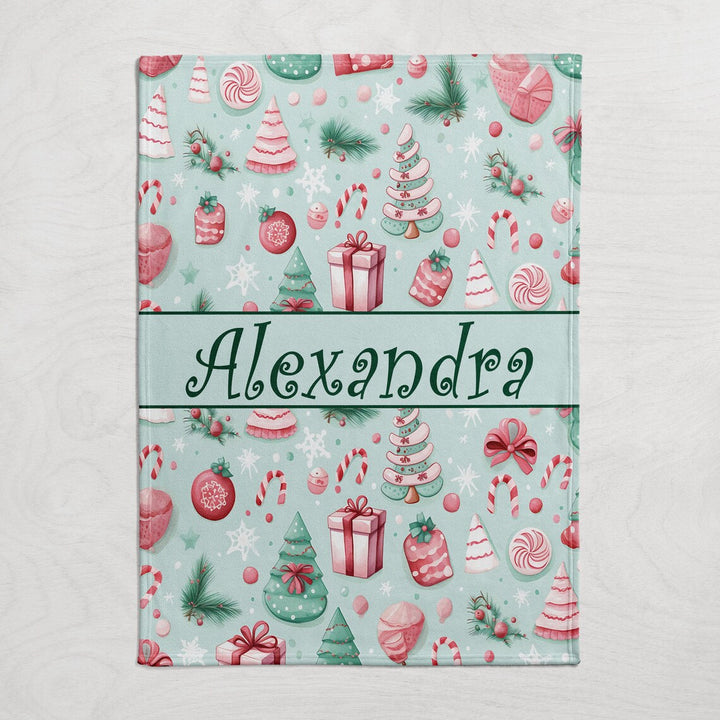 Custom Name Xmas Blanket, Kids Christmas Blanket I SFBlanket06