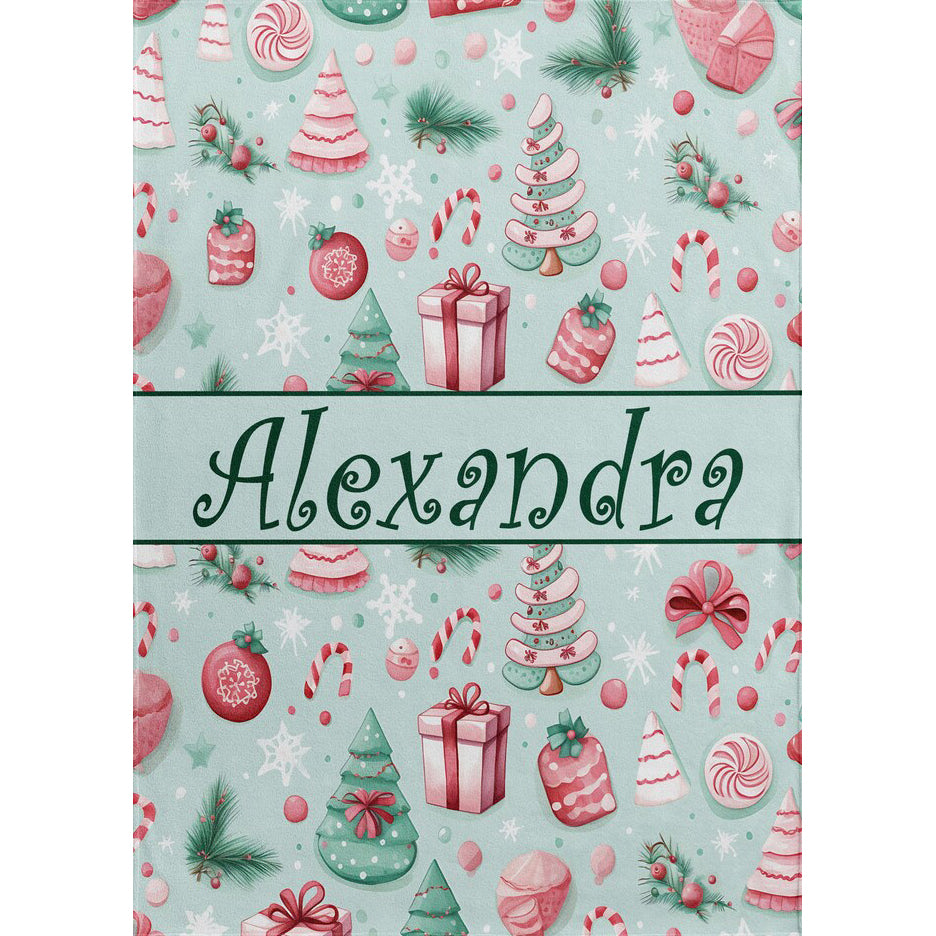Custom Name Xmas Blanket, Kids Christmas Blanket I SFBlanket06
