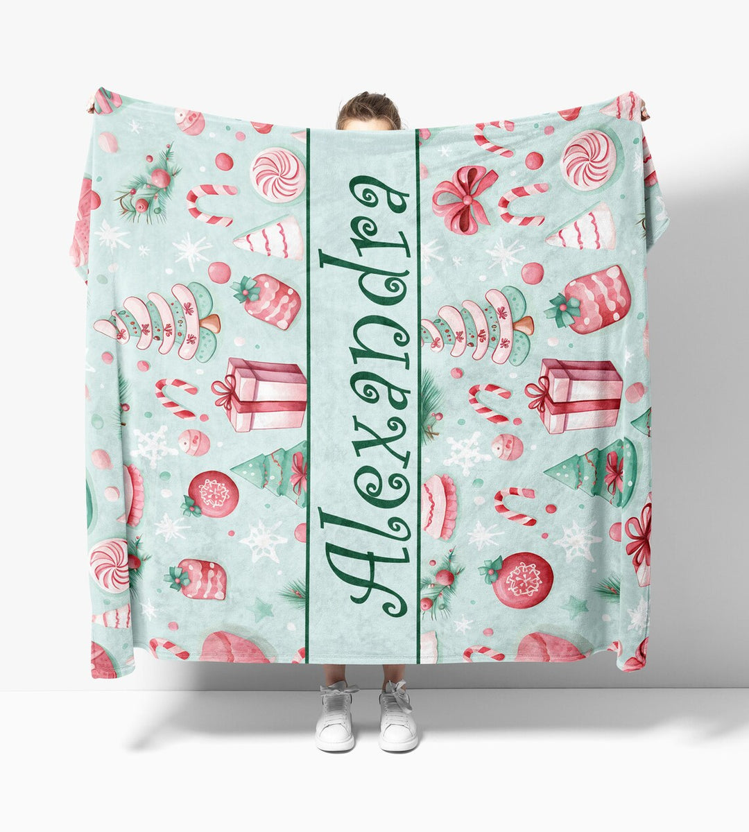 Custom Name Xmas Blanket, Kids Christmas Blanket I SFBlanket06