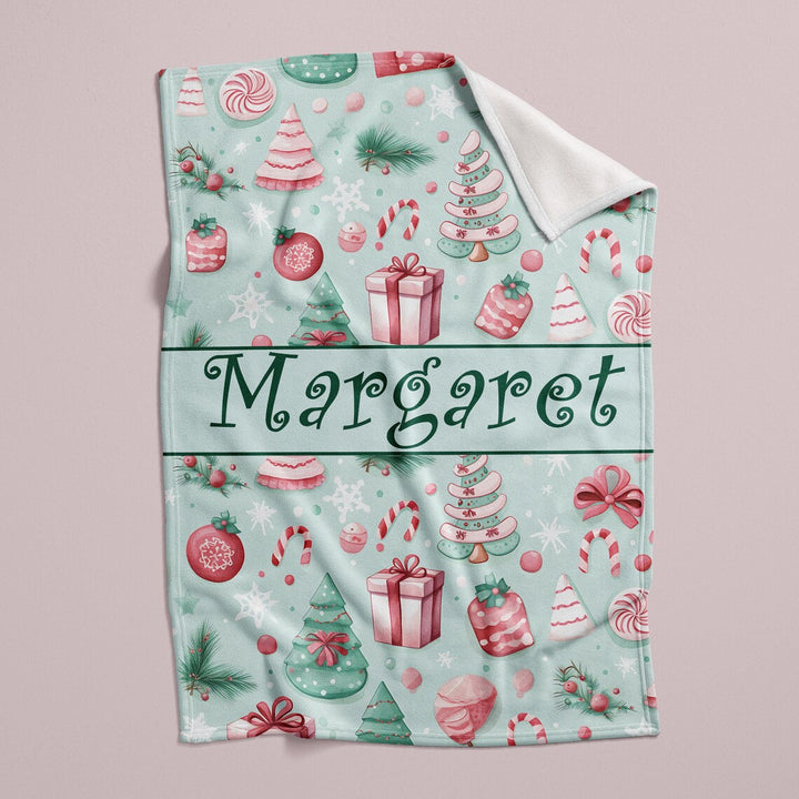 Custom Name Xmas Blanket, Kids Christmas Blanket I SFBlanket06