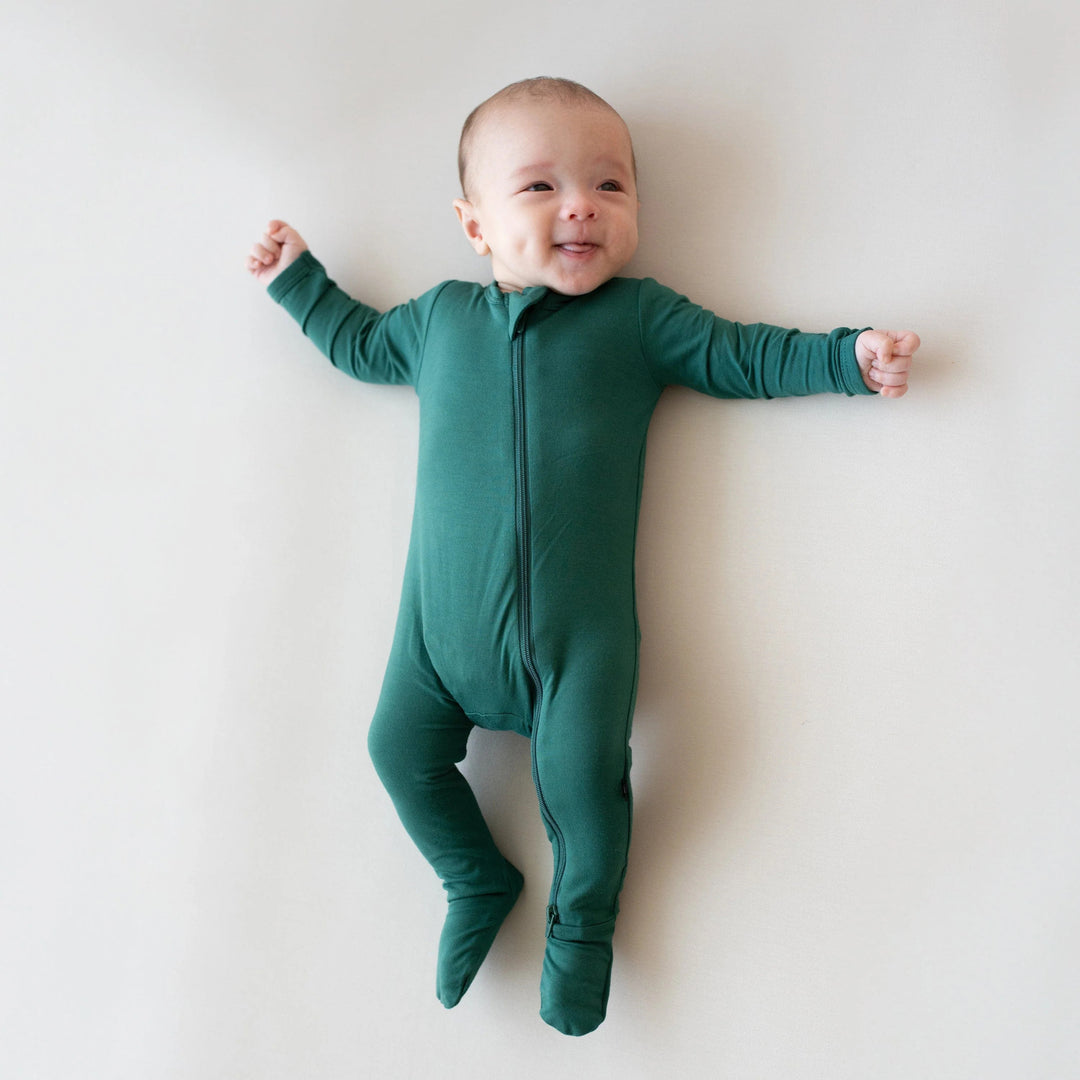 002 I Selby Lane Monogrammed Personalized Baby Organic Zippered Footie